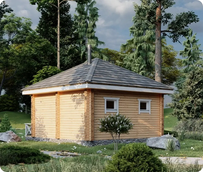Баня из бруса «‎Фиалка»