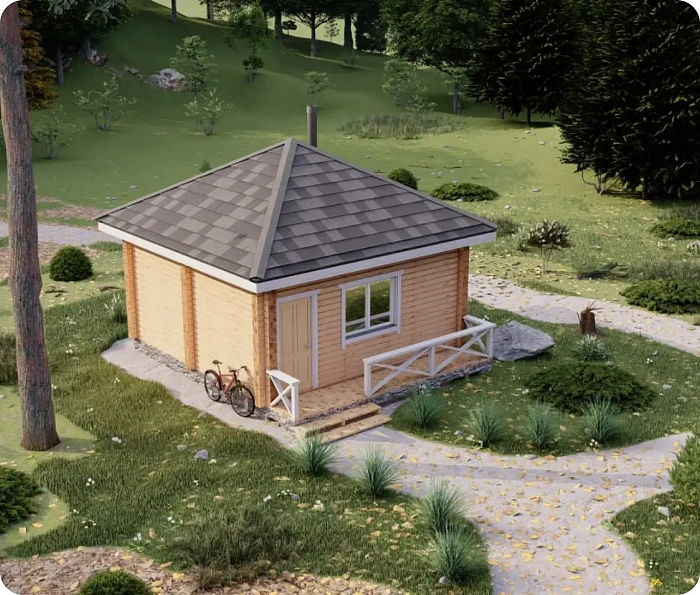 Баня из бруса «‎Фиалка»