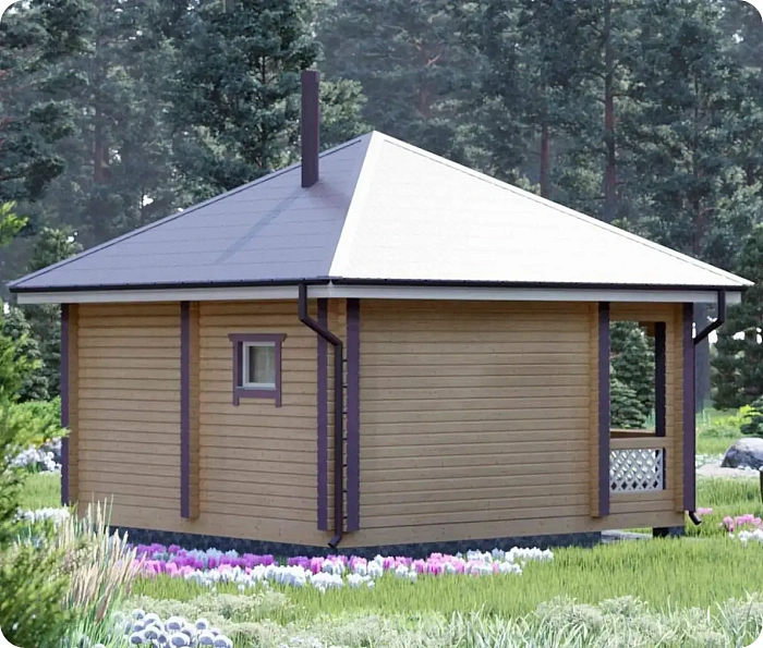 Баня из бруса «‎Бирюзовая-2»