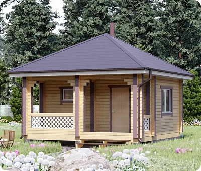 Баня из бруса «‎Бирюзовая-2»