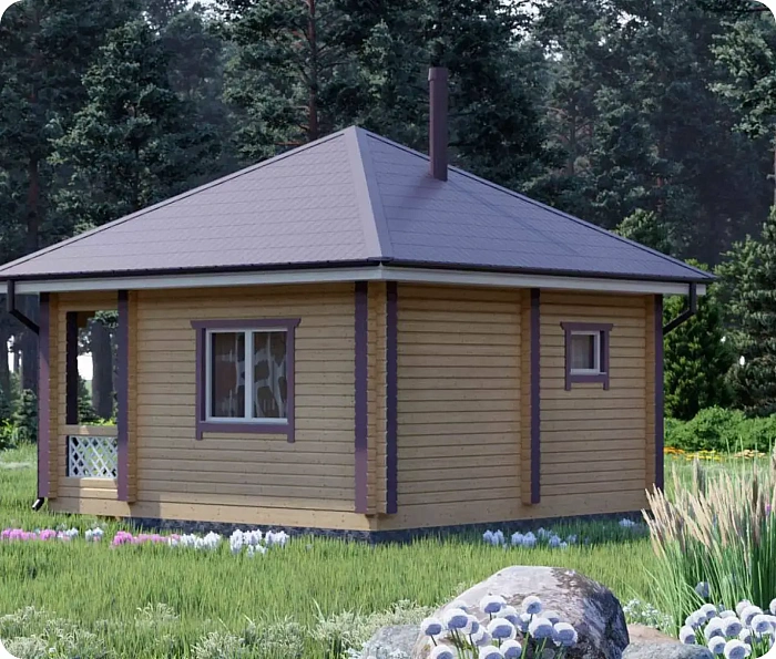 Баня из бруса «‎Бирюзовая-2»
