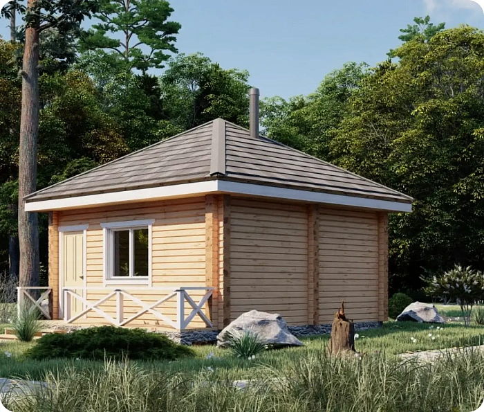 Баня из бруса «‎Фиалка»