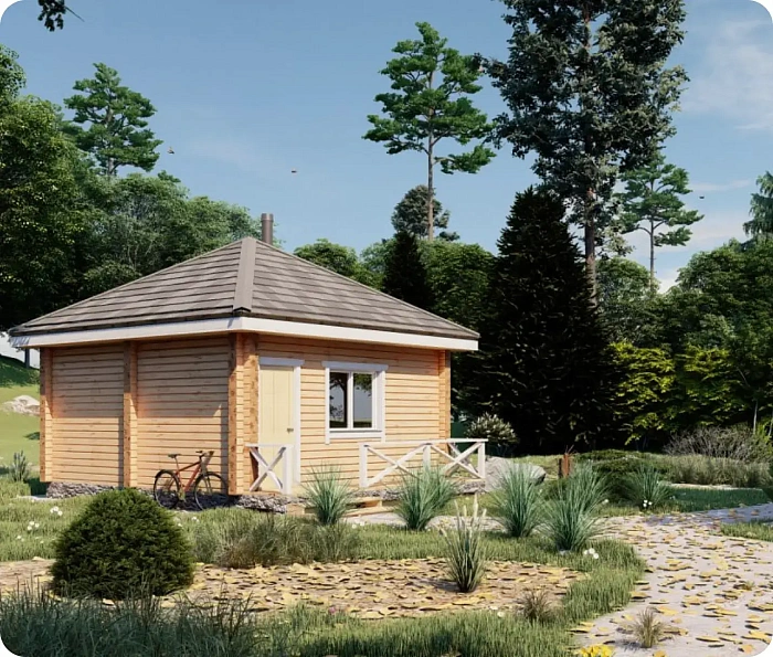 Баня из бруса «‎Фиалка»