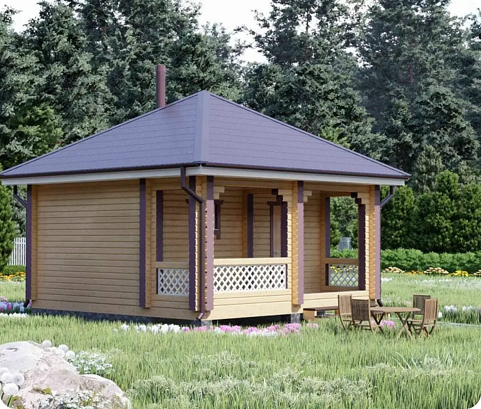 Баня из бруса «‎Бирюзовая-2»